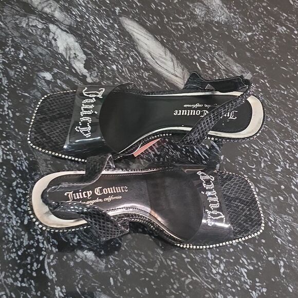 BRAND NEW JUICE COUTURE SLINGBACK DAZZLING RHINESTONE LOGO SANDAL R3 - Picture 6 of 16